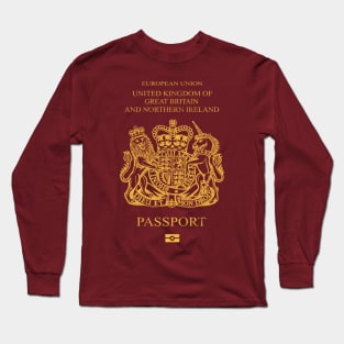 UK Passport - Vintage Style Design (Classic Version) Long Sleeve T-Shirt